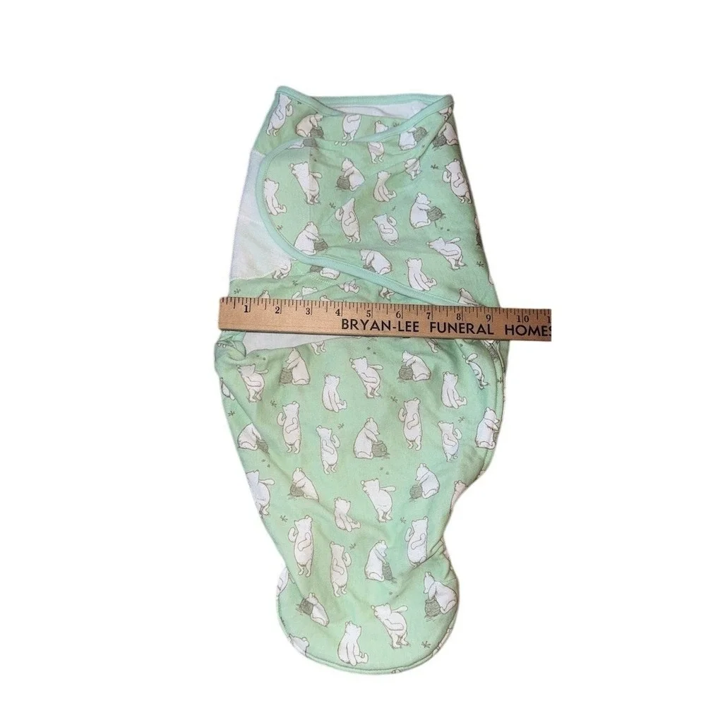aden anais Disney Baby Winnie the Pooh Easy Swaddle Wrap 0-3M Green 100% cotton